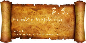 Petrán Viktória névjegykártya